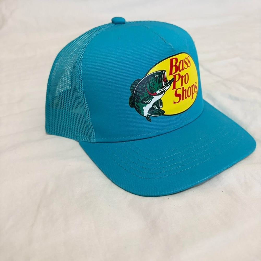Bass Pro Shops Teal Mesh Back Cap with Fish Logo